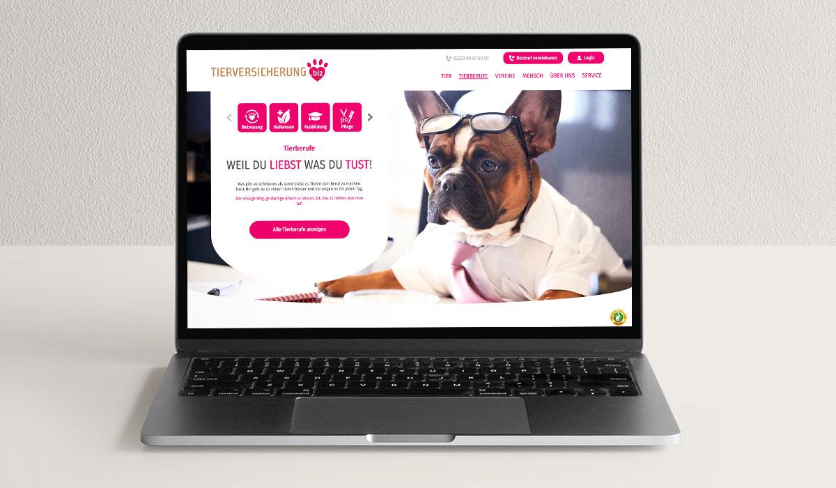 Website und Webdesign von tierversicherung.biz